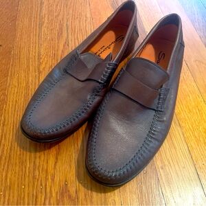 Santoni Leather Loafers Men Size 7